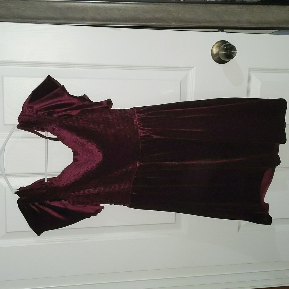 Aero velvet maroon dress